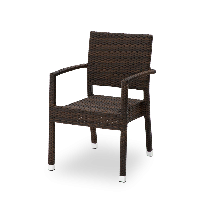 Krzesło technorattanowe LEONARDO brązowe