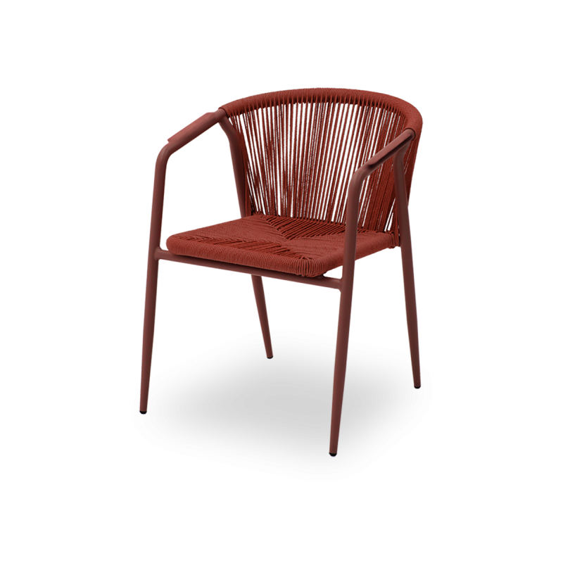 Krzesło technorattanowe LUIGI czerwone