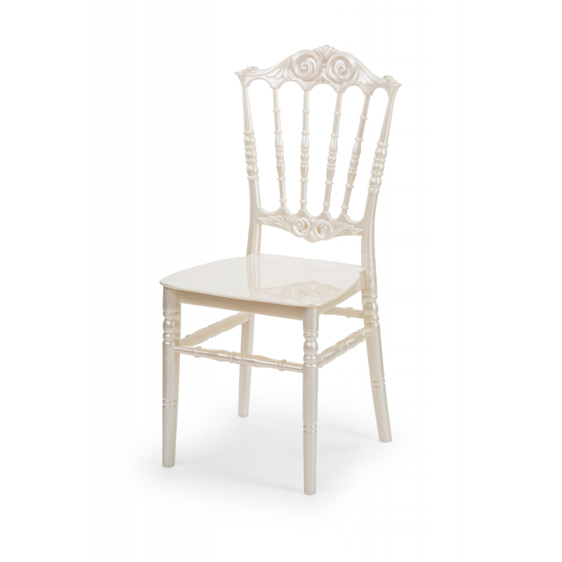 Krzesło ślubne CHIAVARI PRINCESS perłowe