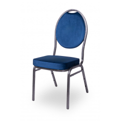 Krzesło bankietowe HERMAN niebieskie welur