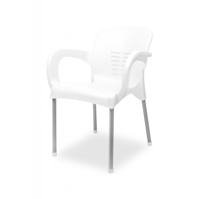 Krzesło do ogródków piwnych BISTRO ALU białe