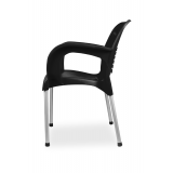 Krzesło do ogródków piwnych BISTRO ALU czarne