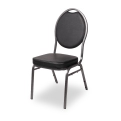 Krzesło bankietowe Herman DELUXE czarne ekoskóra
